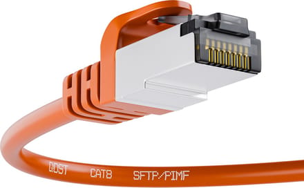 Qost - CAT8.1 internetkabel - SFTP / PiMF LZSH - 40 Gbps / 2000 MHz - RJ45 Connectoren - Patchkabel / Netwerkkabel - 2 meter - Oranje