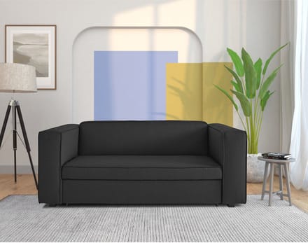 Asmund-Slaapbank - Antraciet Linnenlook