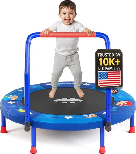 Mini Vouwbare Trampoline voor Peuters 36 Inch met Verstelbare Handgreep