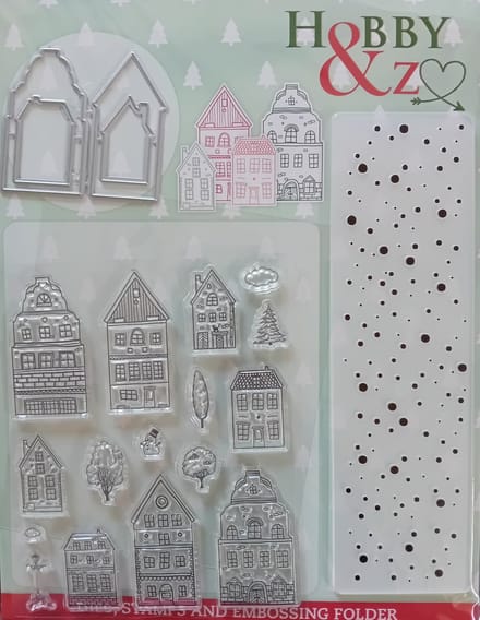 3 in 1 met daarin een snijmal, stempel en embossingfolder.