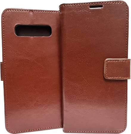 Portemonnee Book Case Hoesje Geschikt voor: Samsung Galaxy S10 Plus - bruin
