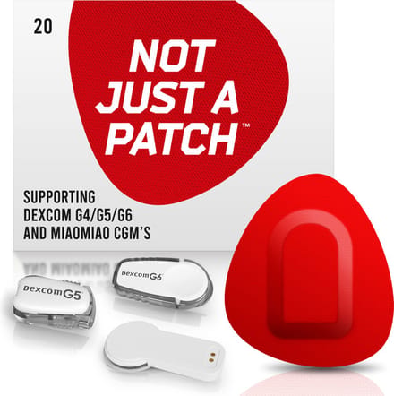 Not Just A Patch - M - Red Patch - Sensor patch pleister for Dexcom or MiaoMiao Libre – 20 pack