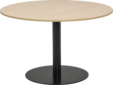 T60 Kolomtafel rond - 120x120 cm - Eiken Whitewash / Zwart frame