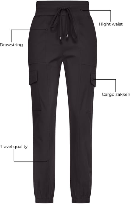 Mi Piace Travel Cargo Broek Dames - Zwart - Maat XS/34 - 202307