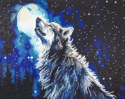 Diamond Painting op houten frame Midnight Snowfall - Middernacht Sneeuwval - Letistitch (Limited Edition)