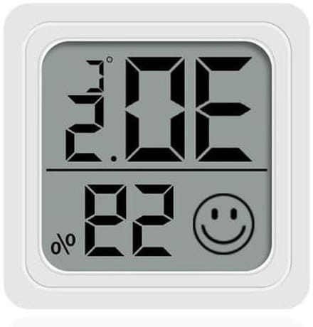 Mini Hygrometer - Temperatuur Meter - Klimaat Bewaken - Comfort Smiley - Set Van 4 - Wit