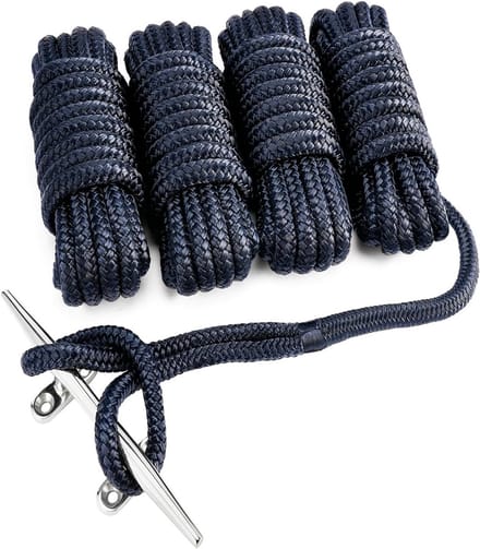 Dubbele gevlochten nylon touwen set met ogen voor boten en aanlegplaatsen