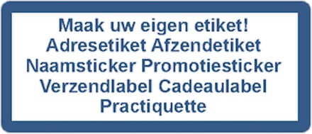 Adressticker - donker blauw - donker blauwe tekst - 250 stuks - 21x48mm - rechthoek - gepersonaliseerd - met eigen tekst