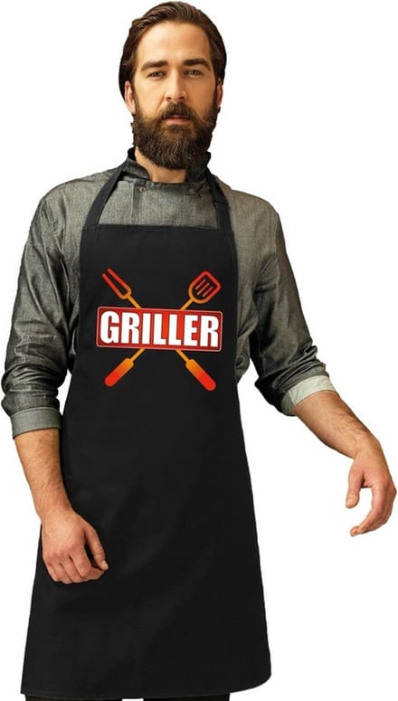 Barbecueschort Griller zwart heren - Barbecue schort