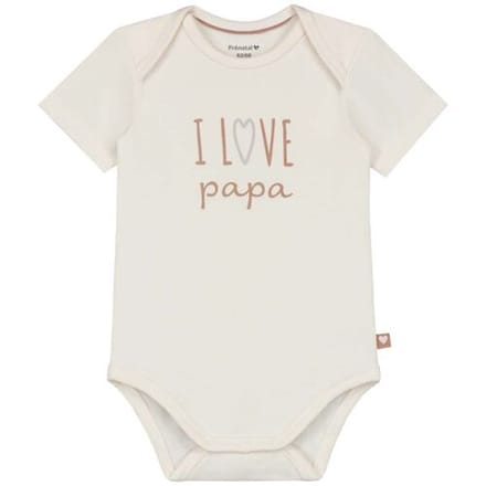 Prénatal romper i love papa White 62/68 unisex