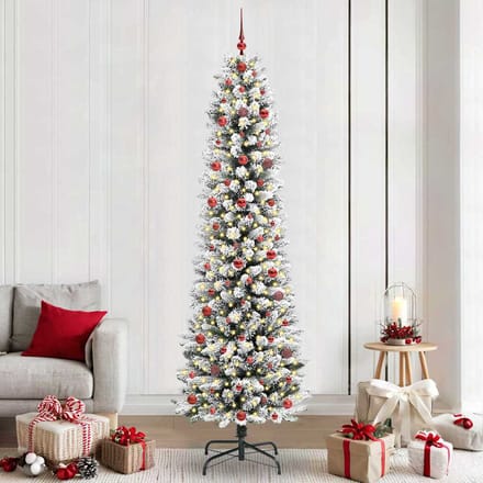 vidaXL - Kunstkerstboom - Wit - 240 - cm - PVC - en - Metaal - en - Plastic