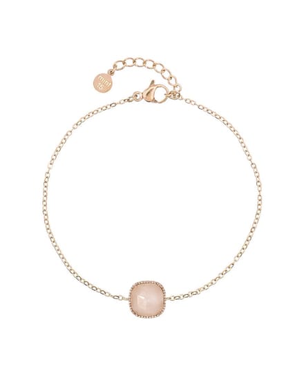 Mint15 Rozenkwarts Armband - Roségoudkleur RVS/Stainless Steel