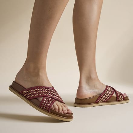 Cellini Raffia Slippers rood Textiel - Maat 39