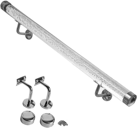 Trapleuning Acryl - Transparant Kristal - Veilige Trap - Complete Set - Verstelbaar 0-6m - Helder