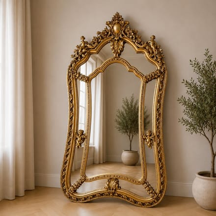 Barok Spiegel XL Emilie Goud