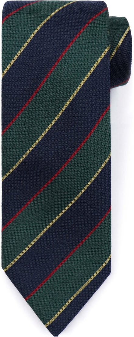 Suitable Stropdas Zijde Triple Stripe Donkerblauw - Streep - Heren das - Breedte: 7 cm -