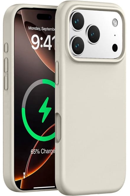 Mobiq - Siliconen Magsafe Hoesje geschikt voor iPhone 17 Pro - grijs