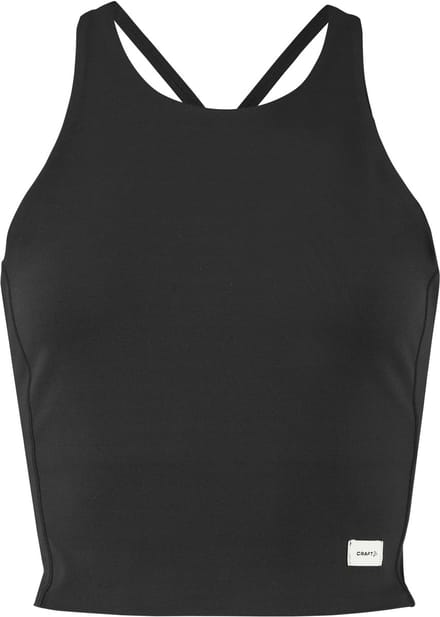 CRAFT COLLECTIVE CROPPED SINGLET W Dames Sportshirt - Zwart