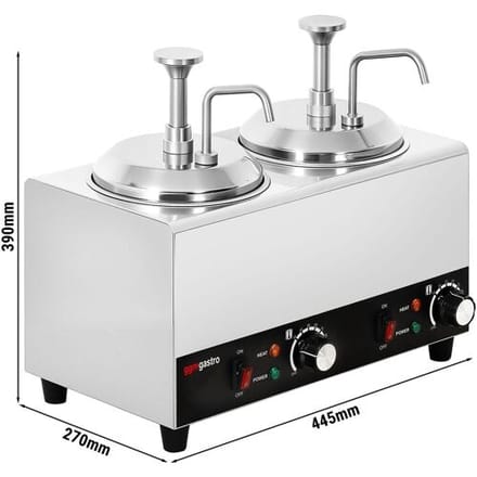 GGM Gastro Beheizter Saucenspender - 1,2 kW - 2x 2 Liter - inkl. Einsatz