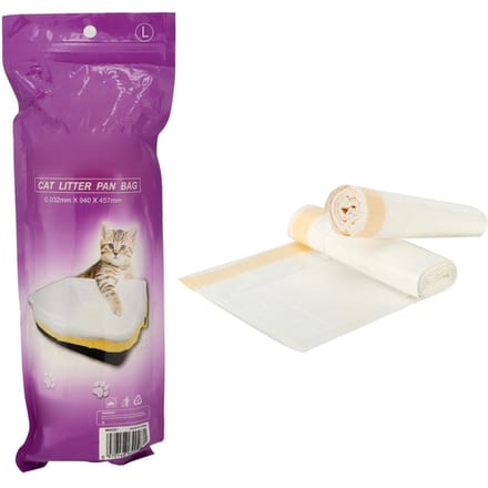 2 Paquets Sacs pour Bac à Litière pour Chat Sacs pour Bac à Litière avec Cordon de Serrage Fournitures pour Animaux de Compagnie Chat (M) Large