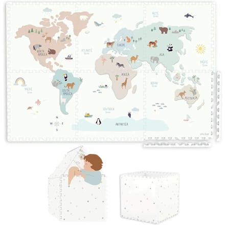 Play&Go | EEVAA Puzzelmat En Opbergbox Worldmap Colour