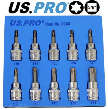 Torx doppenset 3/8" 10-delig