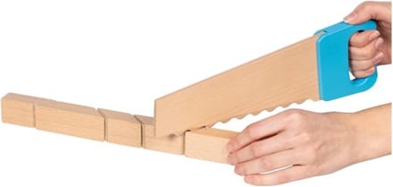 Goki Wooden Saw and Building Blocks with Velcro Connection 11 pcs.