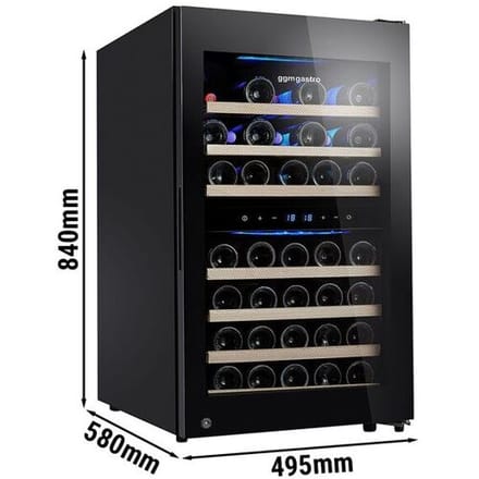 GGM Gastro Weinkühlschrank - 2 Klimazonen - 120 Liter - max. 45 Flaschen