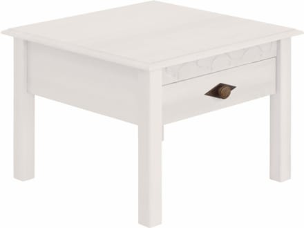 Laura - Salontafel 1 Lade Wit (42 x 60 x 60 cm)