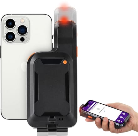 Barcodescanner voor Mobiel iOs en Android - Bluetooth Clip-on - Accu 12 uur - QR, Barcode, EAN - Geschikt voor elk model