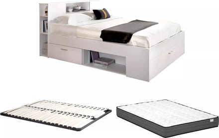 Vente-unique Bedframe hout wit 160 x 200 cm