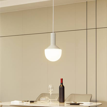 Lucande - hanglamp - 1licht - Keramiek, glas, metaal - H: 36 cm - E27 - grijs, opaal