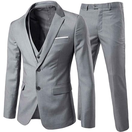 Grijs 3-delig slim-fit pak