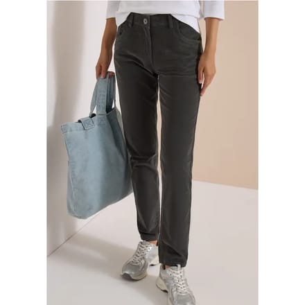 Broek met Mid Waist-taille en smalle pijpen in Slim Fit