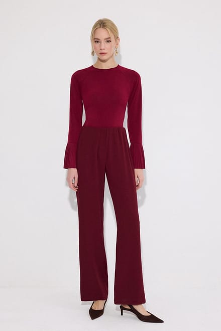Touché Privé - Bodysuit met geplooide manchetten - Bordeaux - Dames