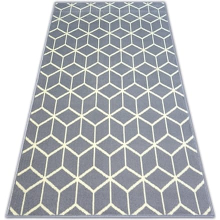 Kleden Rugsx Tapijt BCF BASE CUBE 3956 VIERKANTEN grijskleurin 185x270 cm