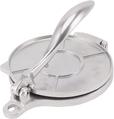 Tortilla Pers - Pizzadeeg Maker - Traditioneel Gebak Maken - Handmatig Aluminium - 16 cm - Zilver