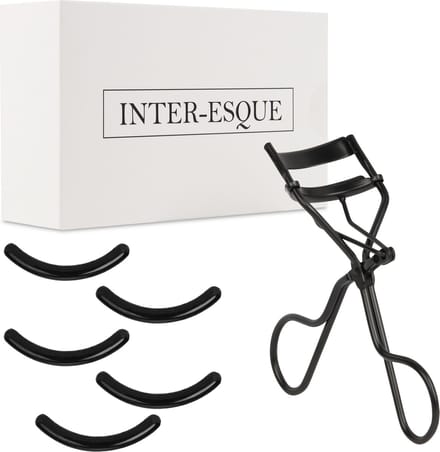 INTER-ESQUE® Wimperkruller - 5 Extra Siliconen Pads - Zwart