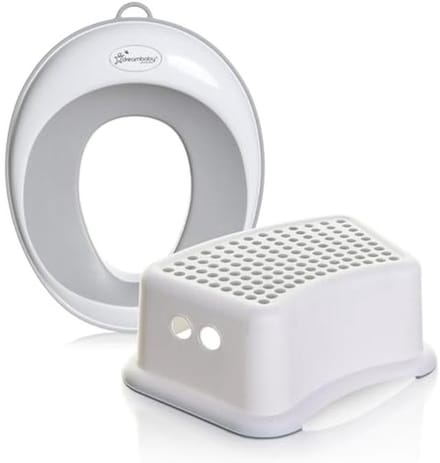 Toiletbril en opstapkruk voor peuters - 2-delige set in grijs
