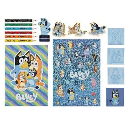Bluey creatieve speelgoedset Mega - 15-delig knutselplezier blauw.