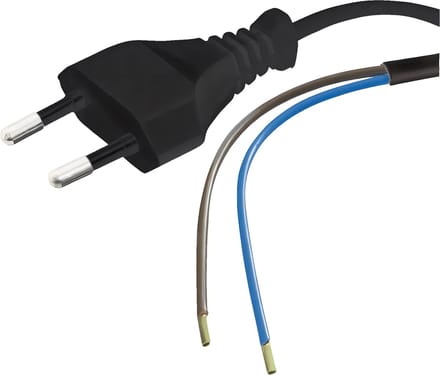 Voedingskabel - Netsnoer met Eurostekker - Velvalux - 2x0.75mm - 2 Aderig - 3 Meter - Zwart