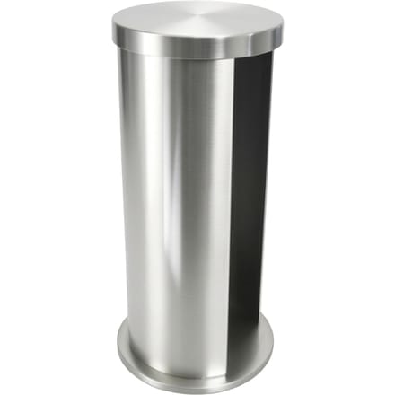 Porte-cotons cosmétiques distributeur en acier inoxydable, organisateur rond pour démaquillant, récipient pour cotons de maquillage gray