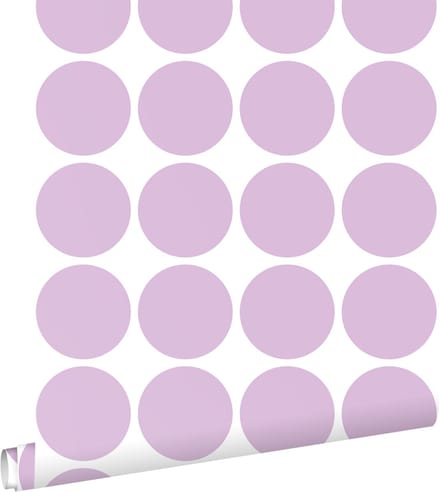 ESTAhome behang grote bollen lila paars - 50 x 900 cm - 131559
