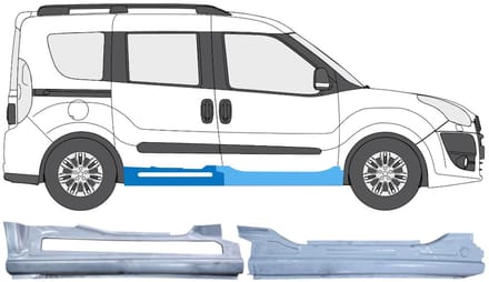 Reparatie dorpel voor Opel Combo D 2011-2018 / Rechts / Set