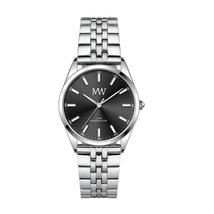 Meyewatch Heren Horloge zilver zwart