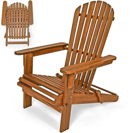 Casaria Adirondack Tuinstoel – Inklapbaar & Ergonomisch – 84 x 69 x 94 cm – Acacia - Bruin