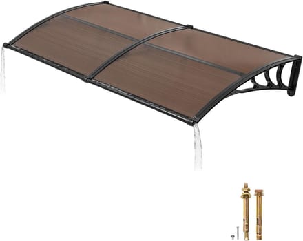 Deur Luifel - Overkapping Buiten - Bescherming Entree - Efficiënt Drainagesysteem - 965x1987 mm - Bruin