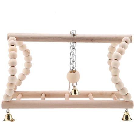 Huisdier Papegaai Speelgoed Houten Klim Schommel Ladder voor Vogels Hamster beige