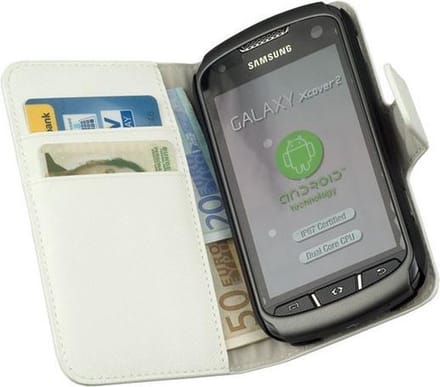 LELYCASE Book Case Flip Cover Wallet Hoesje Samsung Galaxy Xcover 2 S7710 Wit