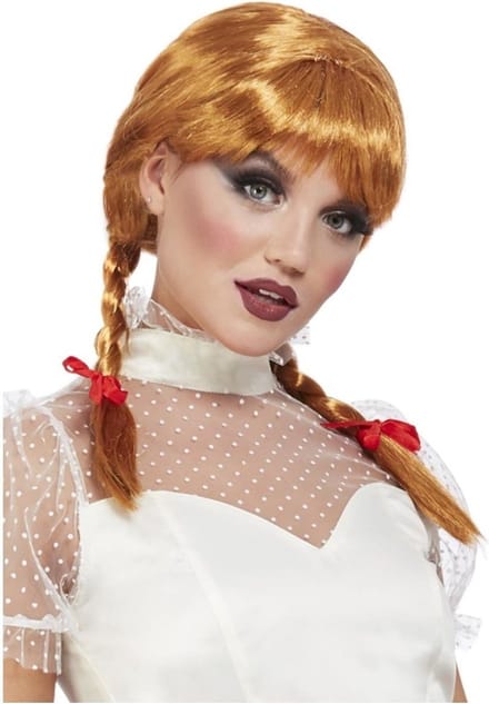Smiffys - Porcelain Doll Pruik - Bruin